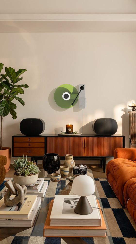 Vertical mounted record player