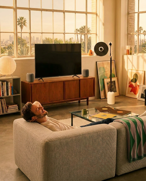 man laying on couch