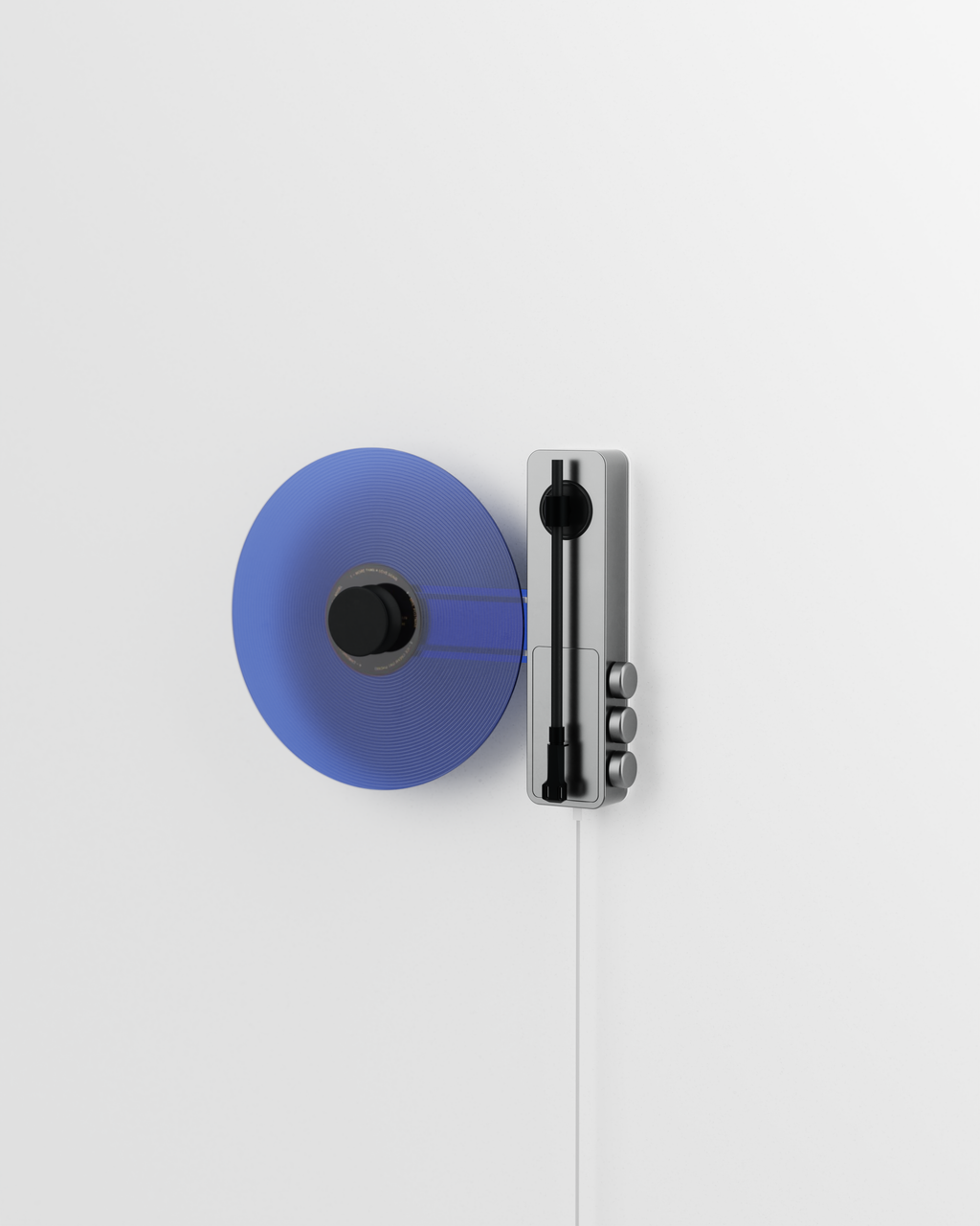 Ruka TD-1 vertical turntable in concrete finish, side view